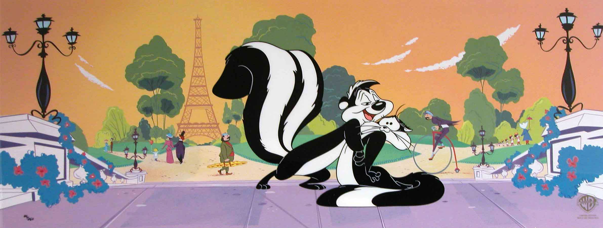 A picture of Pepe le Pew, the looney tunes skunk